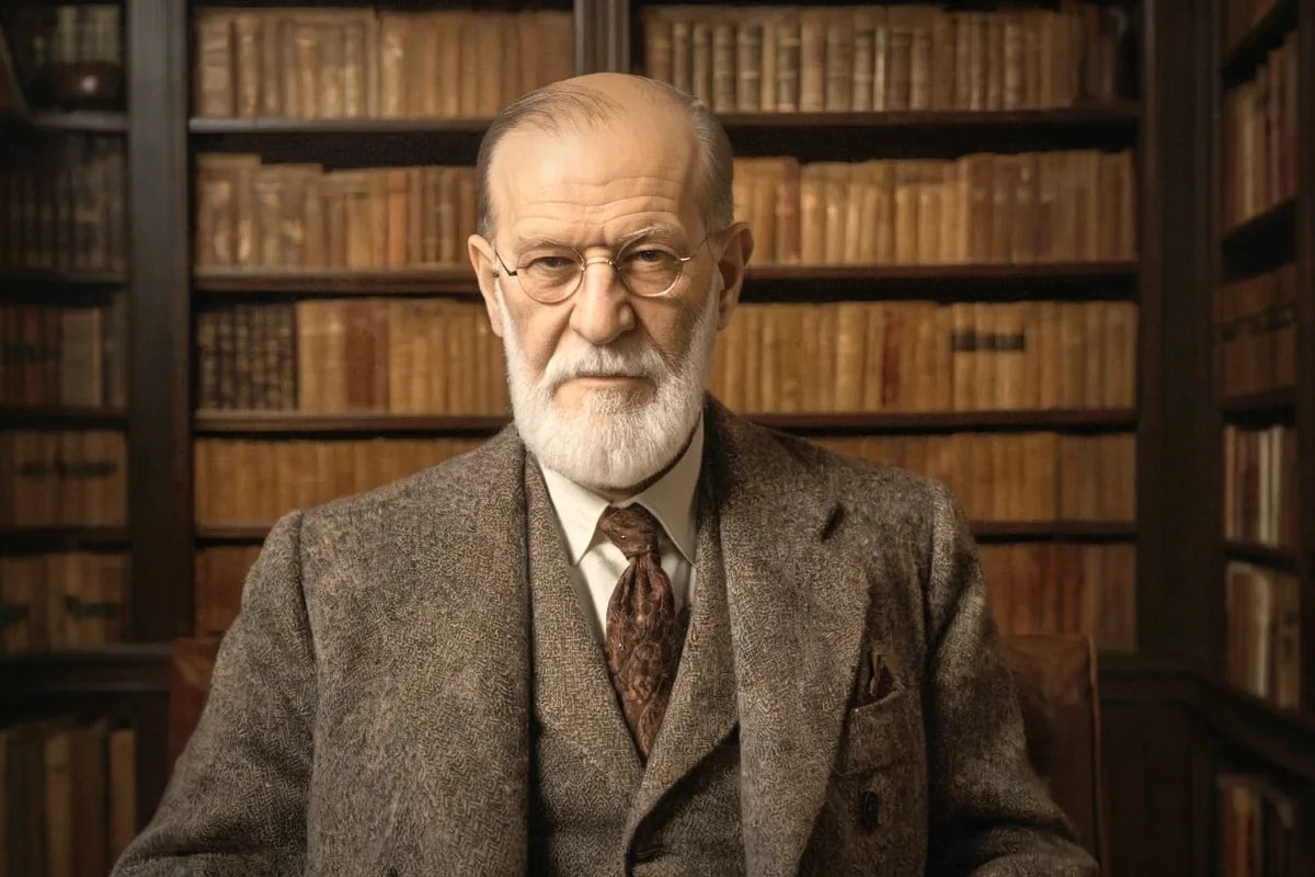 El hombre de las ratas - Recreación por IA de Freud en su despacho