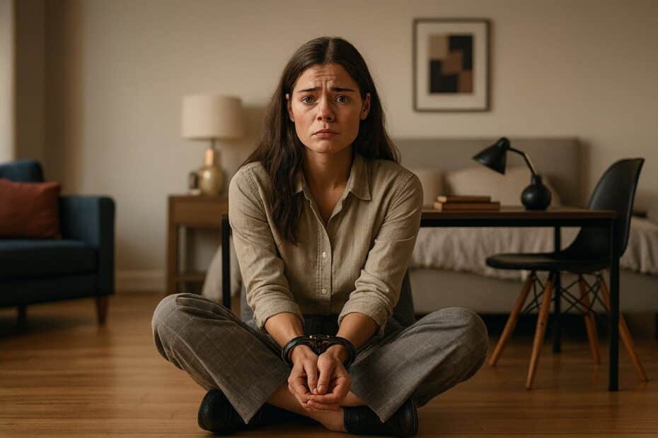 Mujer esposada con Síndrome de estocolmo